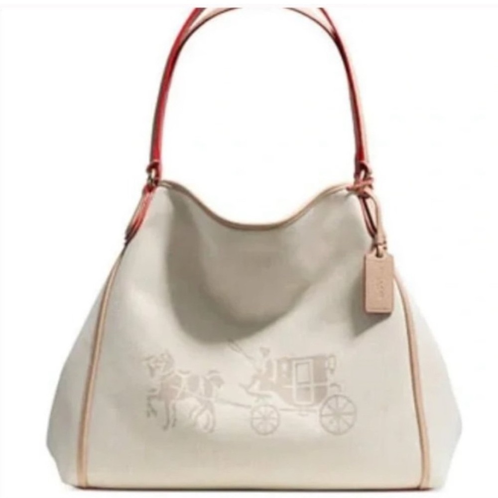 COACH EDIE A1520 CANVAS HORSE AD CARRIAGE SHOULDER BAG